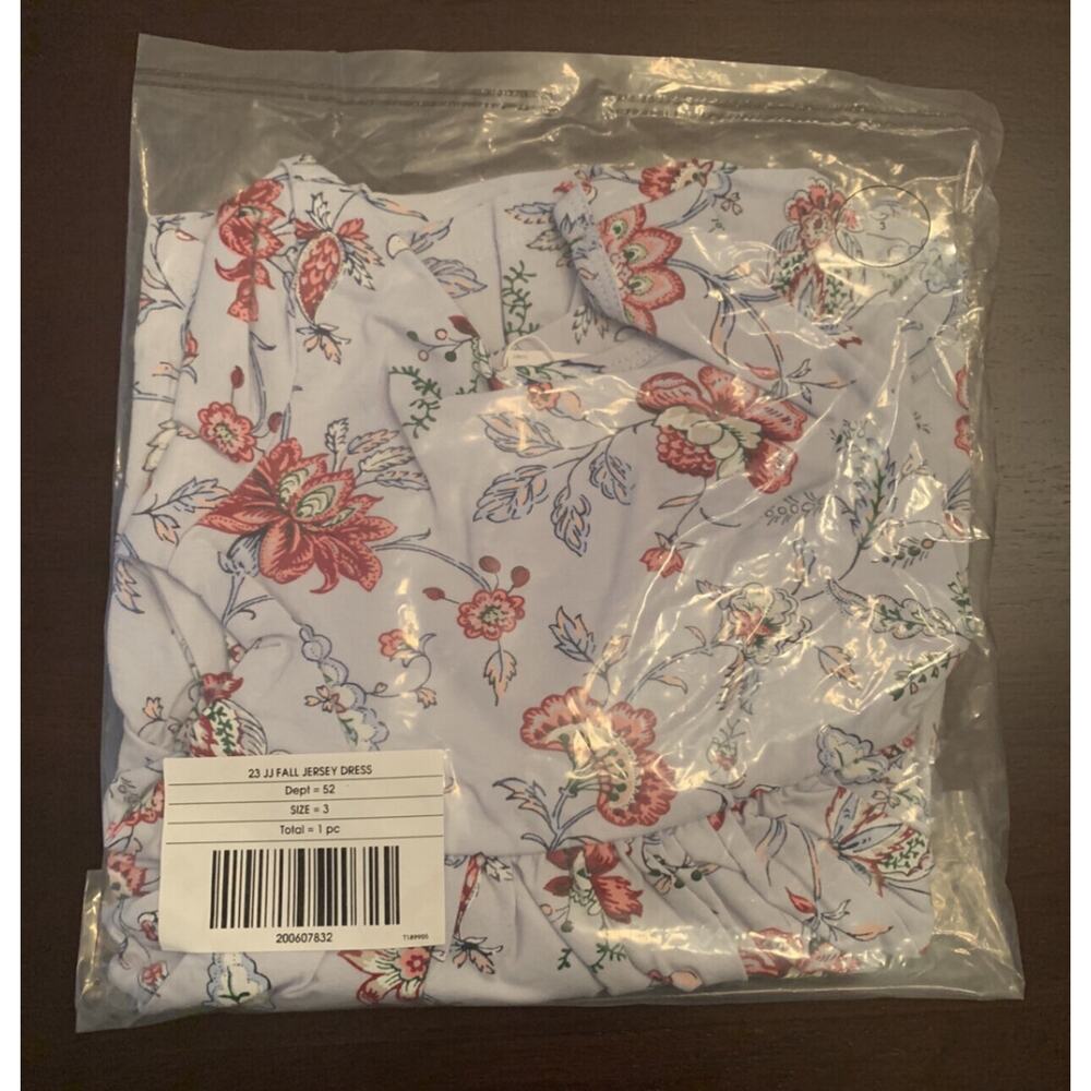 Janie and Jack NWT The Everyday Three Quarter Sleeve Blue Floral Dress. - Picture 4 of 4
